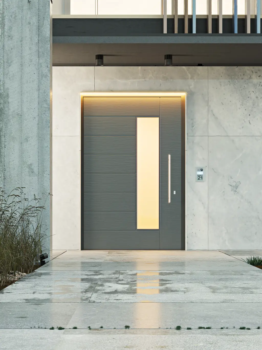 Portoncino d'ingresso in alluminio Bilico P100