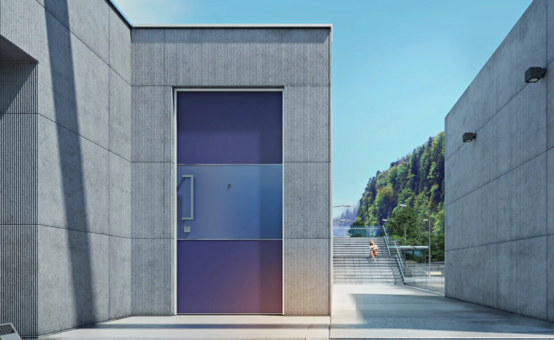 MODERNA-sezione-con-testo-destra Portoncino blindato in alluminio MODERNA