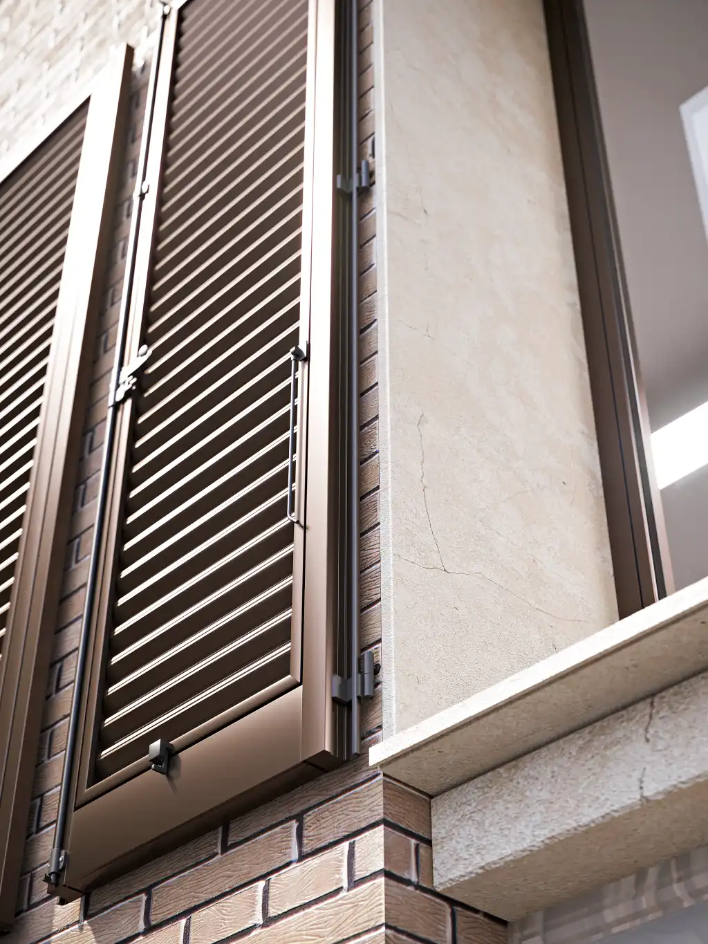 Persiana in alluminio rustica con apertura alla fiorentina