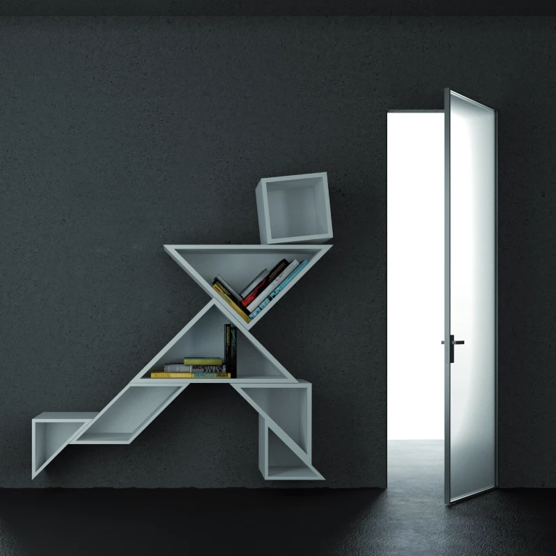 Porta interna a battente in alluminio filomuro