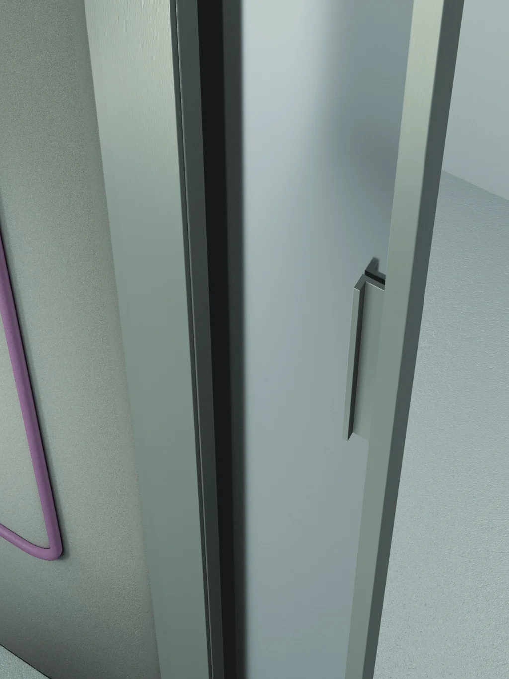 Porta interna scorrevole in alluminio ad un’anta particolare