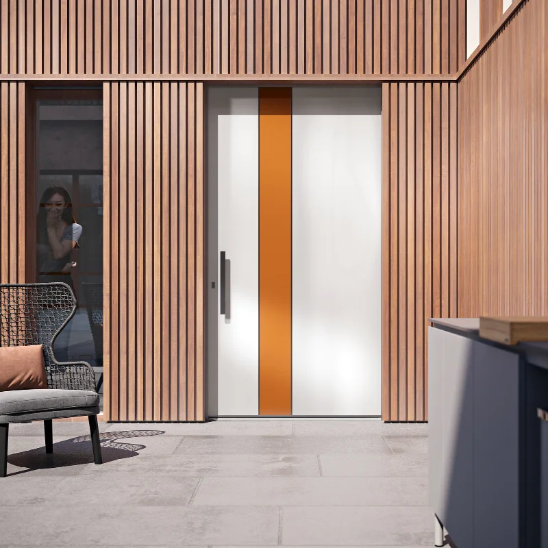 Pannelli per porte blindate in alluminio con linee geometriche