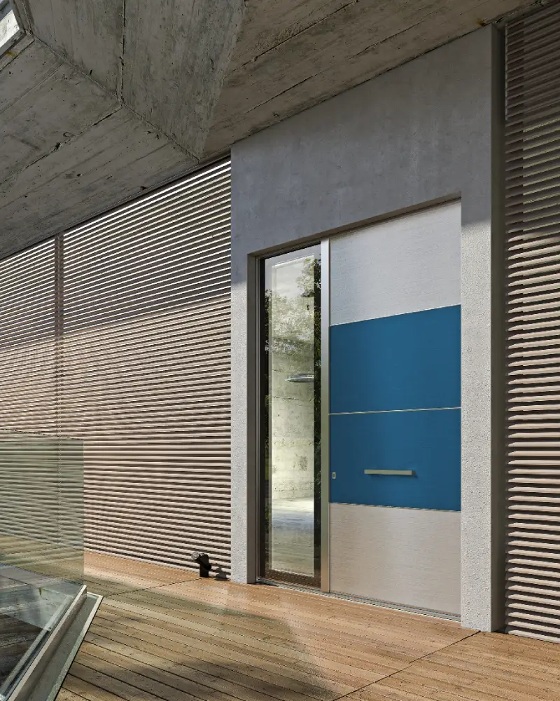 Pannelli per porte blindate in alluminio con linee geometriche