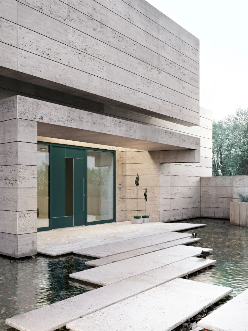 Pannelli per porte blindate in alluminio con linee geometriche